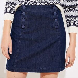 3/$10 Loft Denim Blue Buttoned Mini Skirt